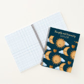 Persoonlijk dagboek met naam Blauw Goud Zon Maan D Notitieboek (Binnen)