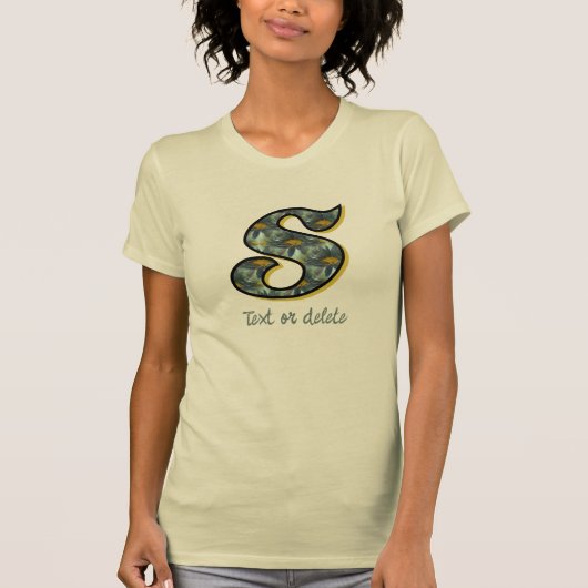 Persoonlijk Daisybloem Monogram Initiaal S T-shirt (Voorkant)
