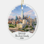 Persoonlijk Dallas-sieraad, Op maat Texas Keramisch Ornament (Links)