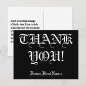 , persoonlijk "DANK JE!" Briefkaart (Voorkant / Achterkant)