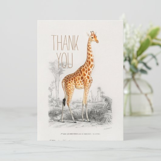 Persoonlijk Dank je Giraffe Bedankkaart (Staand voorkant)