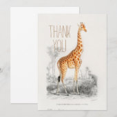 Persoonlijk Dank je Giraffe Bedankkaart (Voorkant / Achterkant)