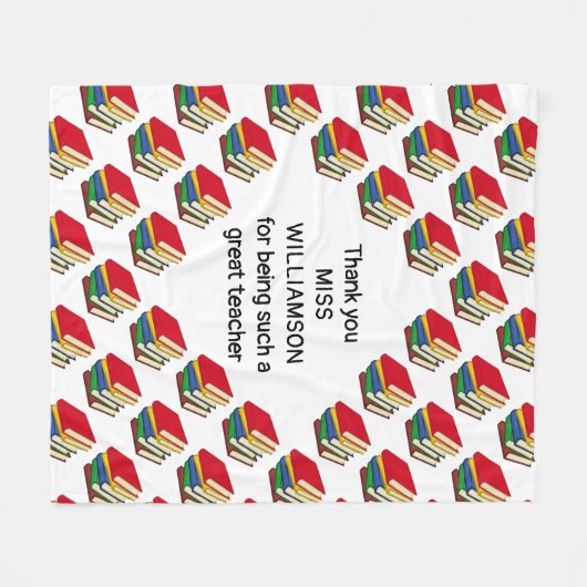 Persoonlijk DANK U Boeken | Leraar Fleece Deken (Voorkant (Horizontaal))