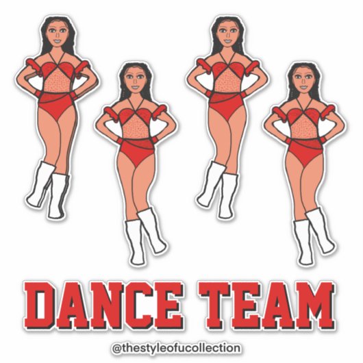 Persoonlijk dans team Rose Stones #2 Sticker (Voorkant)