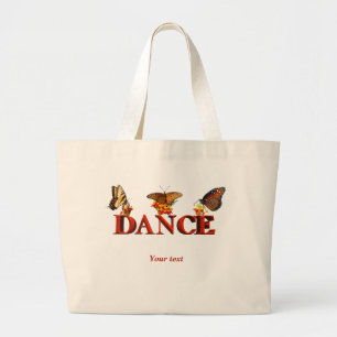 Persoonlijk dansbord met vlinders  grote tote bag