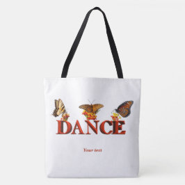 Persoonlijk dansbord met vlinders tote bag