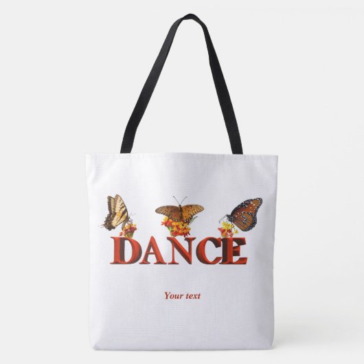 Persoonlijk dansbord met vlinders tote bag (Voorkant)