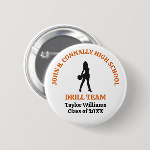 Persoonlijk Danser Orange High School Drill Team Ronde Button 5,7 Cm