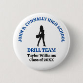 Persoonlijk danseres van het drillteam van de Blue Ronde Button 5,7 Cm (Voorkant)