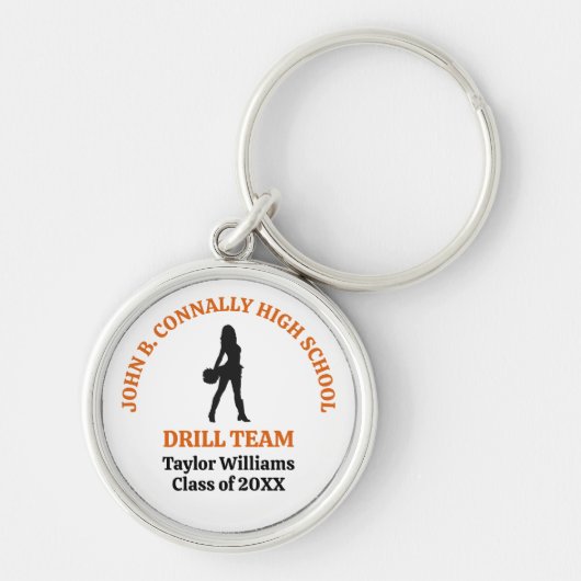 Persoonlijk danseres van het drillteam van Orange Sleutelhanger (Voorkant)