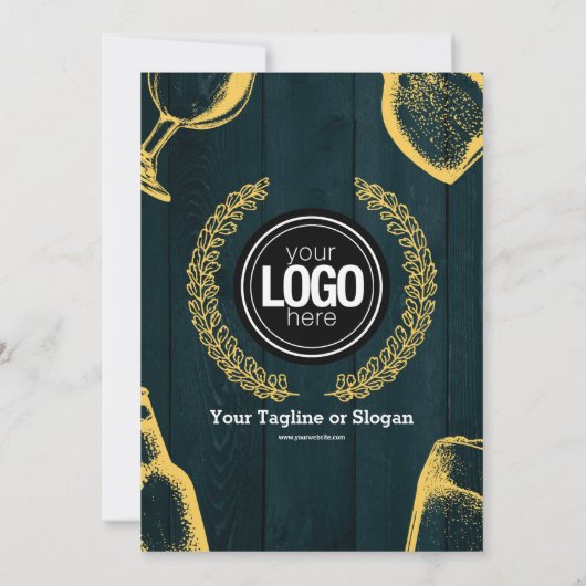 Persoonlijk Dark Green Brewery Theme Uitnodiging (Achterkant)