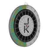 Persoonlijk Dartbord met Groene Zwarte Monogram (Voorkant Links)