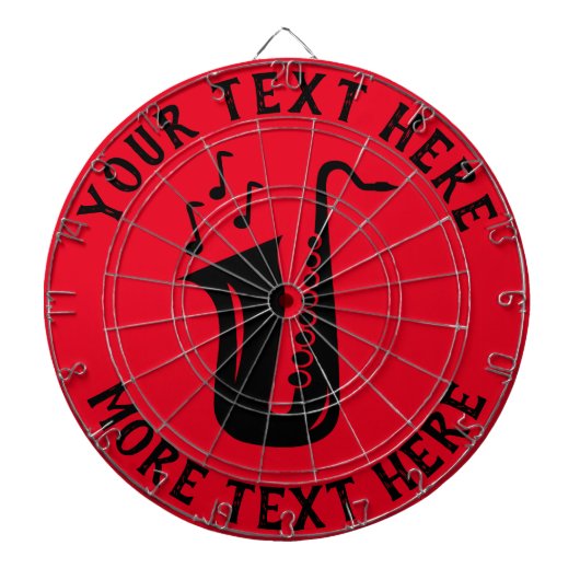 Persoonlijk dartbord met saxofoon ontwerp (Voorkant)