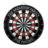Persoonlijk dartbord voor families 'Blijf gefocust (Voorkant)