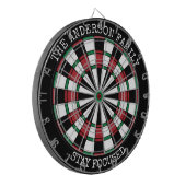 Persoonlijk dartbord voor families 'Blijf gefocust (Voorkant Links)