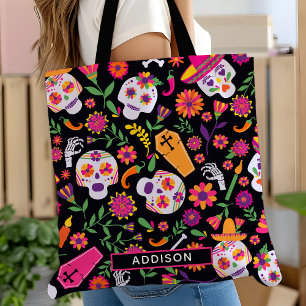 Persoonlijk 'Day Of The Dead' Suiker Schedel Patro Tote Bag