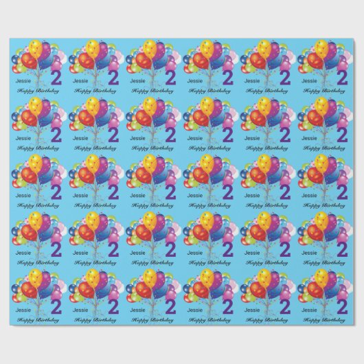 Persoonlijk de naam en leeftijd van het kind van H Cadeaupapier (Vlak)