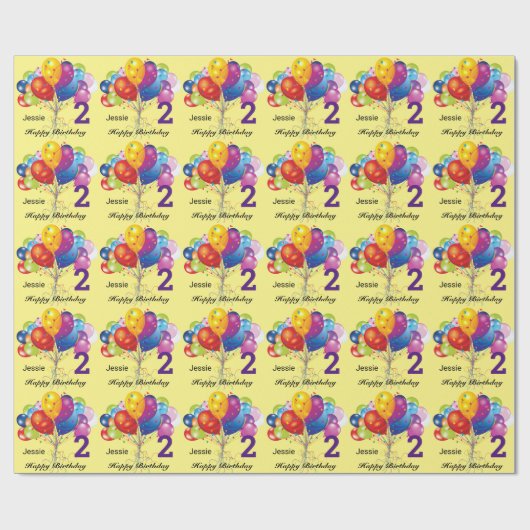 Persoonlijk de naam en leeftijd van het kind van H Cadeaupapier (Vlak)