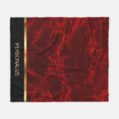 Persoonlijk Deep Red Marble en Gold Fleece Deken (Voorkant (Horizontaal))