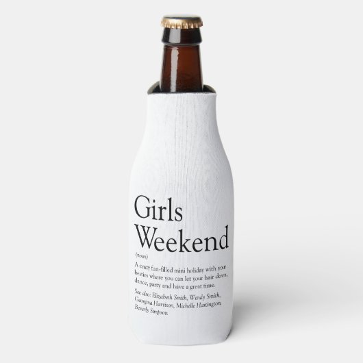 Persoonlijk Definitie Meisjesweekend Flesjeskoeler (Fles Voorkant)
