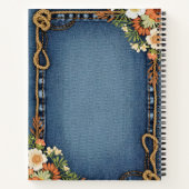 Persoonlijk denim en bloemen frame notitieboek (Achterkant)