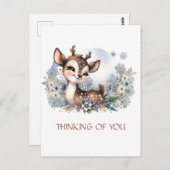 Persoonlijk "Denk aan jou" winter lief hert Briefkaart (Voorkant / Achterkant)