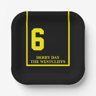 Persoonlijk Derby Feest Paard 6 Zwart Papieren Bordje