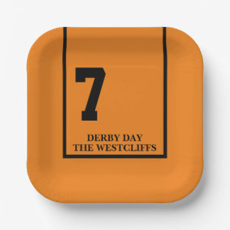 Persoonlijk Derby Feest Paard 7 Oranje Papieren Bordje