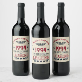 Persoonlijk dertig vintage 30e verjaardagsfeestje wijn etiket
