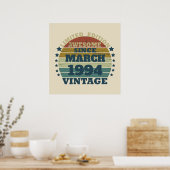 Persoonlijk dertigste vintage 30e verjaardagsfeest poster (Keuken)