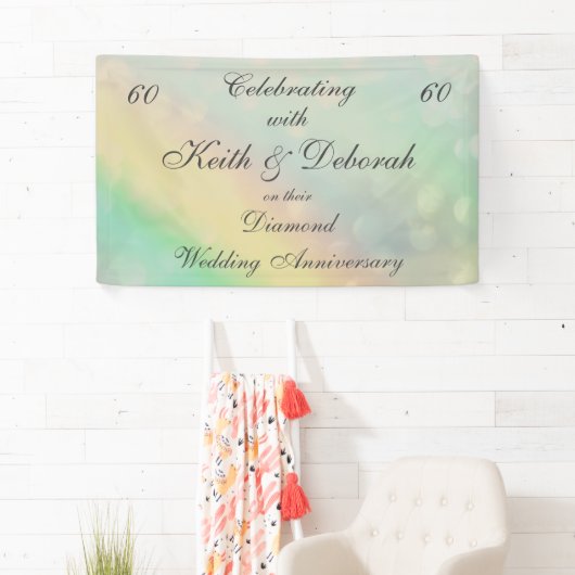 Persoonlijk Diamond Wedding Jubileum Spandoek (Insitu)
