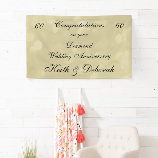 Persoonlijk Diamond Wedding Jubileum Spandoek (Insitu)