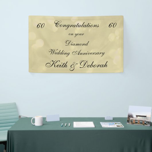 Persoonlijk Diamond Wedding Jubileum Spandoek (Beurs)