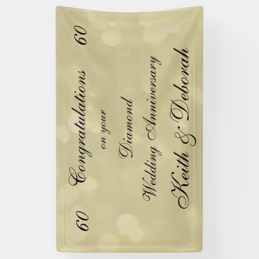 Persoonlijk Diamond Wedding Jubileum Spandoek (Verticaal)