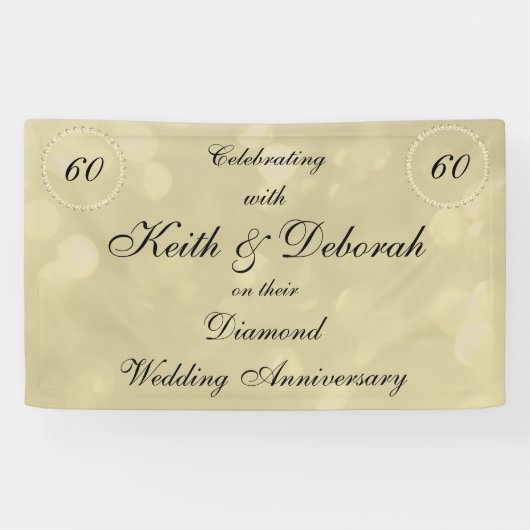 Persoonlijk Diamond Wedding Jubileum Spandoek (Horizontaal)