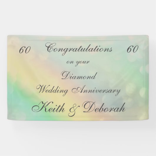 Persoonlijk Diamond Wedding Jubileum Spandoek (Horizontaal)