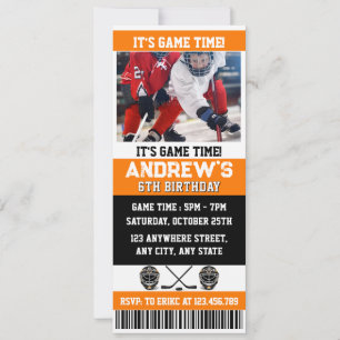 Persoonlijk digitaal hockeyticket verjaardag foto  kaart