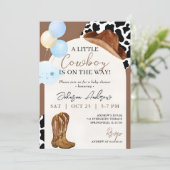 Persoonlijk Digitaal Kleine Cowboy Baby shower Kaart (Staand voorkant)