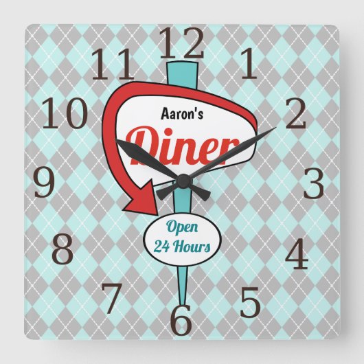 Persoonlijk dinerbord teken keuken klok cadeau (Voorkant)