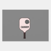 Persoonlijk dink roze pickleball inpakpapier vel (Voorkant)