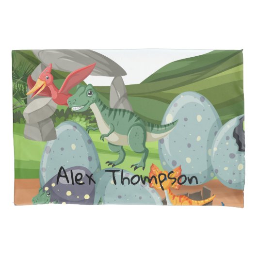 Persoonlijk Dinosaur Wild dier grafisch Kussensloop (Voorkant)
