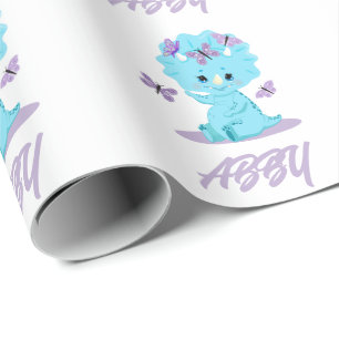 Persoonlijk dinosaurius-inpakpapier cadeaupapier