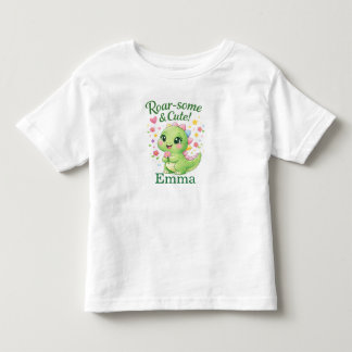 Persoonlijk dinosaurius verjaardagsshirt voor meis kinder shirts