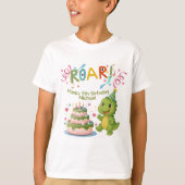Persoonlijk dinosaurus 5e verjaardags T-shirt (Voorkant)