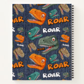 Persoonlijk dinosaurusbruine naam schrift voor jon notitieboek (Achterkant)