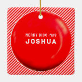 Persoonlijk discgolf-cadeau keramisch ornament (Achterkant)