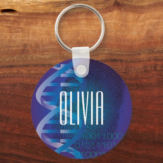 Persoonlijk DNA vingerafdrukken Medische wetenscha Sleutelhanger (Voorkant)