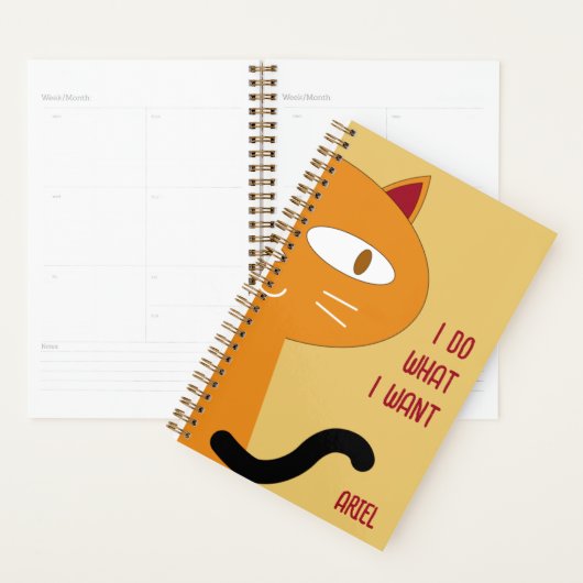 Persoonlijk doe ik wat ik wil om een grappige kat  planner (Display)