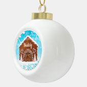 Persoonlijk Dog Gingerbrood Dog House Keramische Bal Ornament (Rechts)