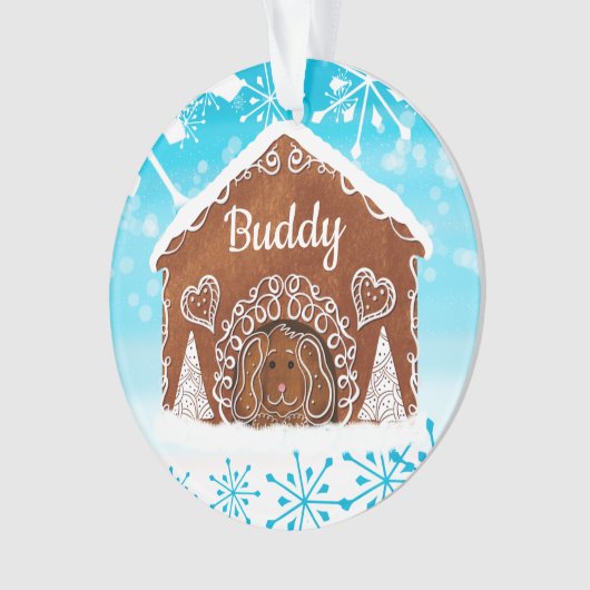 Persoonlijk Dog Gingerbrood Dog House Ornament (voorkant)